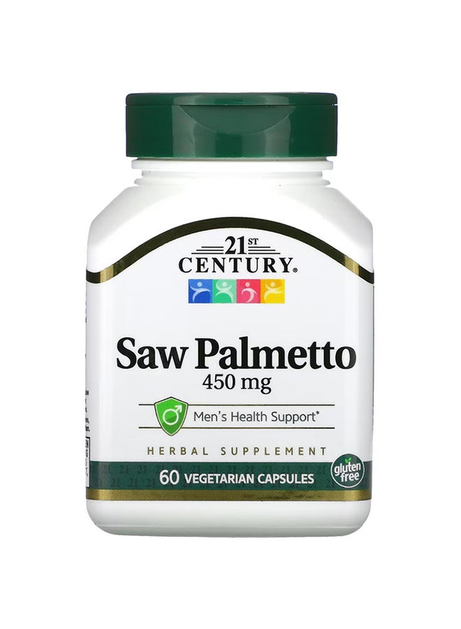 21st Century Saw Palmetto Supplement 450mg - 60 Vegetarian Capsules - Image 1
